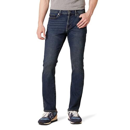 Amazon Essentials Jeans Slim t con Taglio Bootcut Uomo, delavé Scuro, 36W / 34L