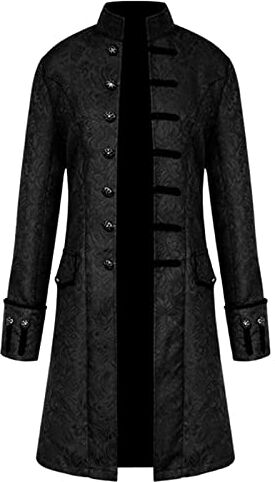 Generic Trench Coat Giacca da uomo gotica medievale, per Halloween, costume da banchetto da uomo, frack steampunk gotico, costume da smoking