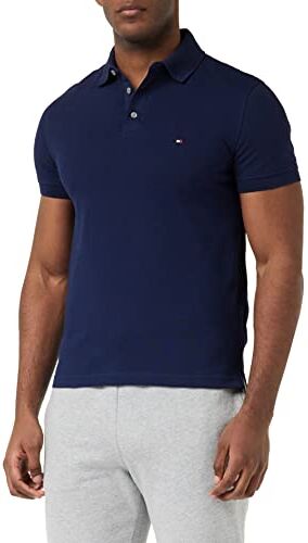 Tommy Hilfiger 1985 SLIM POLO, S/S Polos Uomo, Blu (Carbon Navy), S