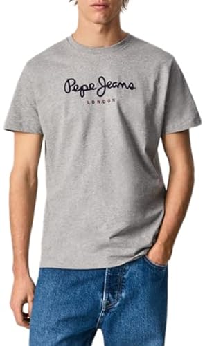 Pepe Jeans Eggo Maglietta da Uomo a Manica Corta Regular Fit, Grigia (Grey Marl), XL