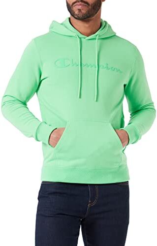 Champion Legacy American Classics Heavy Powerblend Terry Logo Felpa con Cappuccio, Verde Chiaro, XL Uomo