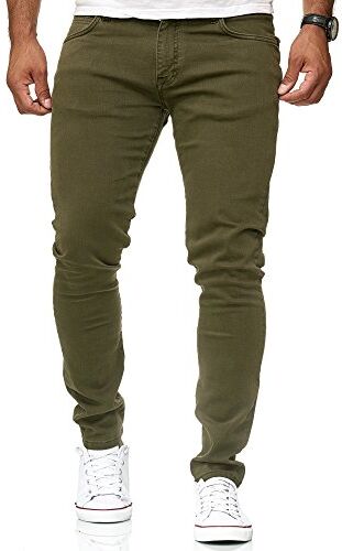 Redbridge Jeans Uomo Slim Fit Pantaloni Cotone Vasta Gamma di Colori Casual Stretch Verde W34 L30