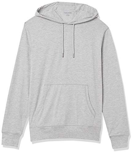 Amazon Essentials Felpa con Cappuccio Modello Pullover in Jersey Leggera Uomo, Grigio Puntinato, XL