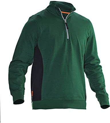 Jobman Workwear , 20-7599-7 Felpa 1/2 Zip, Verde, XL