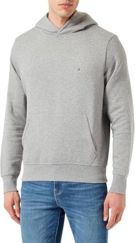 Tommy Hilfiger Flag Logo Hoody  Maglie Pesanti, Grigio (Medium Grey Heather), XS Uomo