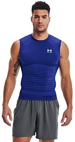 Under Armour , Maglietta HeatGear senza maniche, a compressione, da uomo