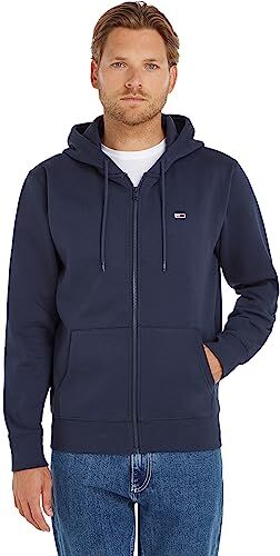 Tommy Jeans Felpa con Cappuccio e Zip Uomo TJM Regular Cerniera, Blu (Twilight Navy), XL