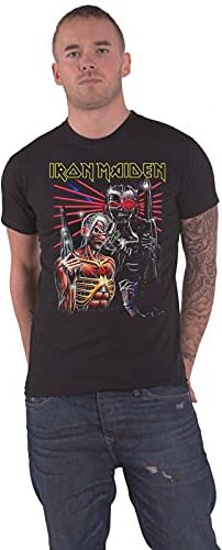 Iron Maiden T Shirt Terminate Band Logo Nuovo Ufficiale Uomo Nero Size L