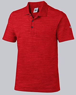 BP -3XL Polo unisex in tessuto Space-Dye, maniche a 1/2, colletto a polo, 195,00 g/m², tessuto elasticizzato e rosso, taglia XL