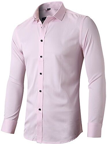 INFLATION Camicia Elastica Uomo, Manica Lunga, Slim Fit, Casual/Formale Sia Disponibile, più Colori tra Cui Scegliere