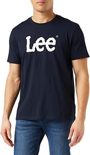 Lee Wobbly Logo Tee, Jeans, Uomo, Blu (Navy Drop Ee), M