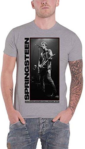 Bruce Springsteen T Shirt Wintergarden Photo Logo Nuovo Ufficiale Uomo Grigio Size XL