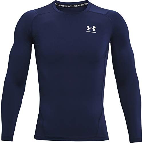 Under Armour Ua Hg Armour Comp Ls Maglietta a maniche lunghe, Midnight Navy, L Uomo