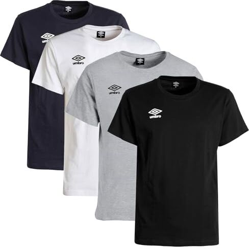 Umbro Maglietta Uomo Maniche Corte Sportiva in Cotone per Sport Palestra e Il Tempo Libero: T-Shirt Cotone, Mezza Manica, Girocollo, Abbinabile ai Pantaloncini (XXL, Nero)