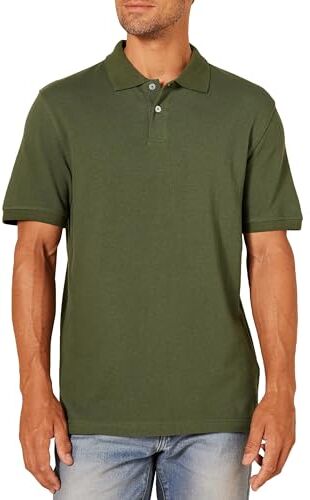 Amazon Essentials Polo in piqué di Cotone Slim Uomo, Verde Oliva, XS