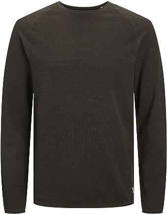 Jack & Jones Jjehill Knit Crew Neck Noos Felpa, Mulch/Detail: Twisted, XL Uomo