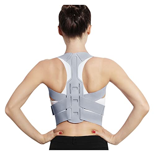 POITWER Corsetto per la correzione della postura lombare della spalla posteriore della colonna vertebrale della clavicola regolabile per la postura (Colore : Grigio, Dimensioni : Large)