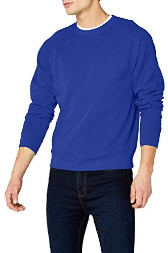 Fruit of the Loom Raglan Sweatshirt, Felpa Uomo, Blu (Blau Königsblau), X-Large