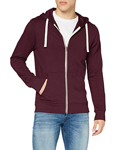 Jack & Jones Jjeholmen Sweat Zip Hood Noos Felpa con Cappuccio, Rosso (Port Royale Fit: Reg Fit), XL Uomo