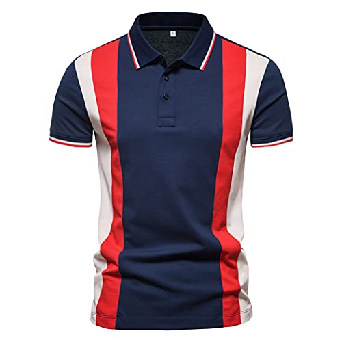 U/D Polo T-Shirt Estiva da Uomo Camicie Classiche Uomo Magliette da Lavoro e da Casa Camicia da Cerimonia Uomo Maglie a Manica Corta da Tennis Maglietta da Golf Top Casual Moda (A, M)