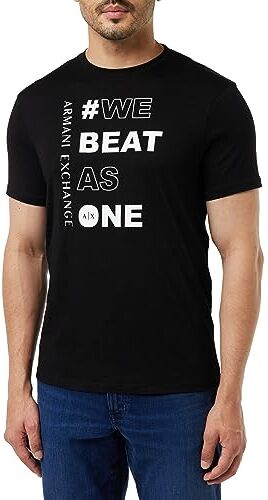 Armani We Beat As One Regular Fit Tee T-Shirt, Nero, M Uomo