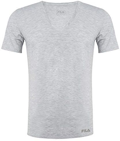 Fila T-Shirt, Maglietta a Manica Corta Uomo, Grigio, XXL