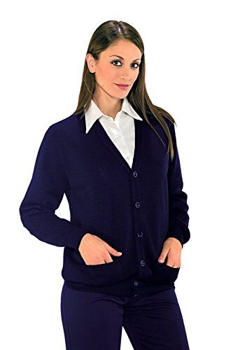 ISSACO Isacco Cardigan Unisex Blu, Blu, S, 50% Lana 50% Acri.