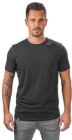 ALPIN LOACKER Merino T-Shirt Uomo La Maglietta a Manica Corta in Lana Merino, Maglia Termico Uomo,Grigio M