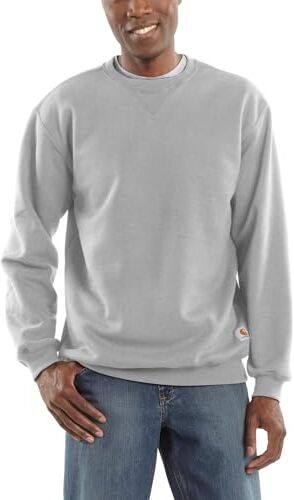 Carhartt Felpa da Uomo con Scollo Rotondo, Peso Medio, con Scollo Rotondo, Grigio mélange, 4XL