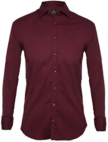 Tina Ferrà Camicia Uomo Elegante, vestibilità Regular, Camicie da Uomo in Cotone Manica Lunga, Sottogiacca Uomo, Camicia Artigianale Sartoria Napoletana (Bordeaux 40)