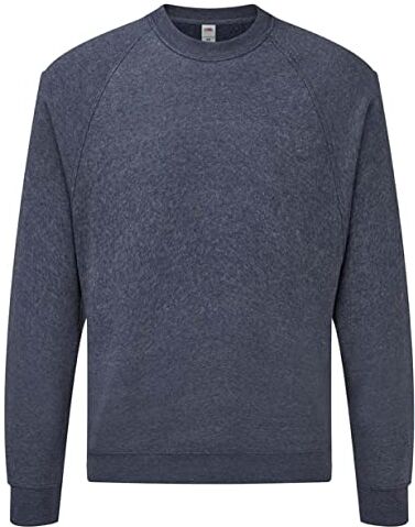 Fruit of the Loom FOTL Felpa classica da uomo con maniche raglan, Heather Navy, M