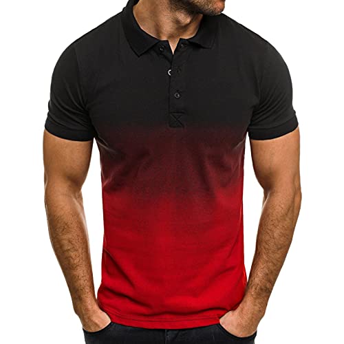 Chen0-super Manicotto Corto Aderente regolarmente da Uomo, Soft Polo Shirt Gradiente Colore Casual Polo T Shirt Polo Polo Skin Skin