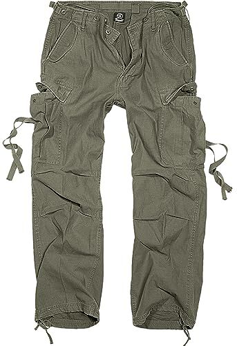 Brandit M65 Vintage da Uomo Pantaloni Cargo Oliv, L