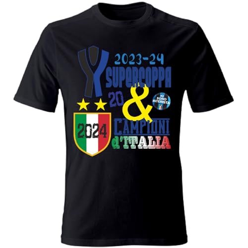 ORIGINAL FAKE Maglietta celebrativa per i campioni ditalia 2024 neroazzurri TAGLIE XXL COLORE NERO