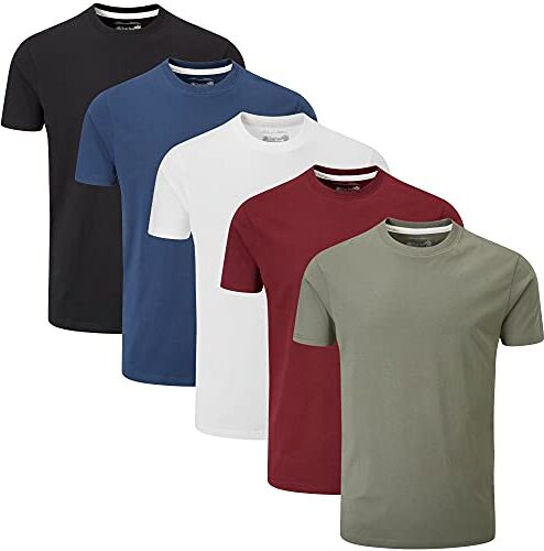 Wilson Confezione da 5 T-Shirt Girocollo Semplice (Small, Essentials Type 22)