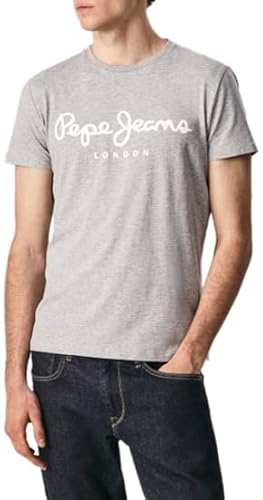 Pepe Jeans Original Stretch Maglietta Uomo Slim Fit Manica Corta, Grigia (Grey Marl), XL
