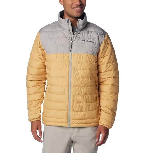 Columbia Powder Lite Jacket, Piumino Uomo, Light Camel, Flint Grey, XL