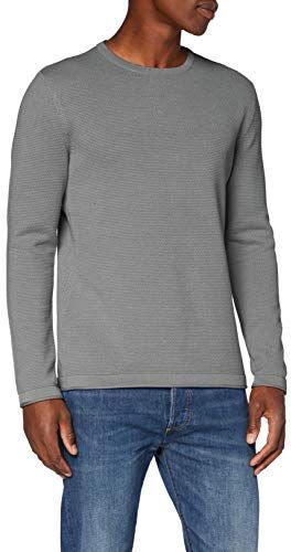 Only ONSPANTER 12 STRUC Crew Neck Knit Noos Maglione, Melange Grigio Medio, S Uomo