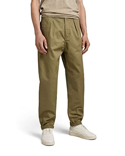 G-STAR RAW Unisex Pleated Chino Relaxed Donna ,Verde scuro (smoke olive ), 28W / 32L