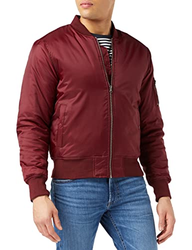 Urban Classics Basic Bomber Jacket, Giacca Uomo, Burgundy, L