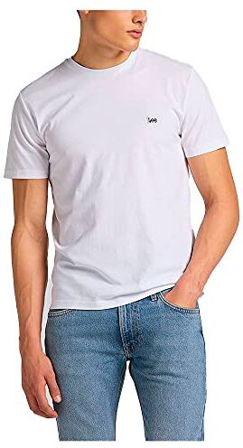 Lee Ss Patch Logo Tee, T-shirt Uomo, Bianco (White), 4XL