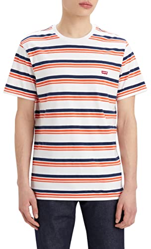 Levis Ss Original Housemark Tee, T-Shirt Uomo, Andres Stripe Bright White, M