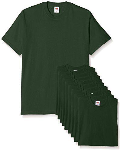 Fruit of the Loom Mens Original Pack, T-Shirt Uomo, Verde (Bottle Green), X-Large