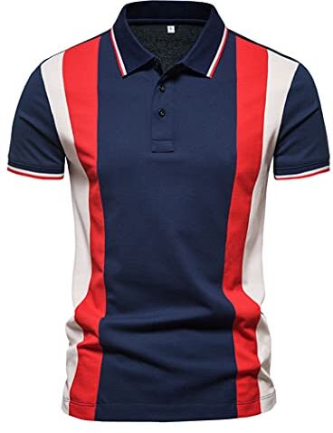 U/D Polo T-Shirt Estiva da Uomo Camicie Classiche Uomo Magliette da Lavoro e da Casa Camicia da Cerimonia Uomo Maglie a Manica Corta da Tennis Maglietta da Golf Top Casual Moda (A, XL)