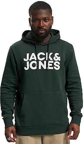 Jack & Jones Jjecorp Logo Sweat Hood Noos Felpa, Verde (Pine Grove), S Uomo