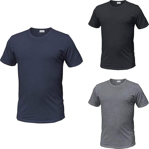 Coveri Maglietta Intima Uomo Girocollo Offerta  E 6 Pezzi, Maglia Uomo in Cotone BIELASTICO ET 1000 ( Pezzi Ass. (1 Nero 1 Blu 1 Grigio), 5-L)