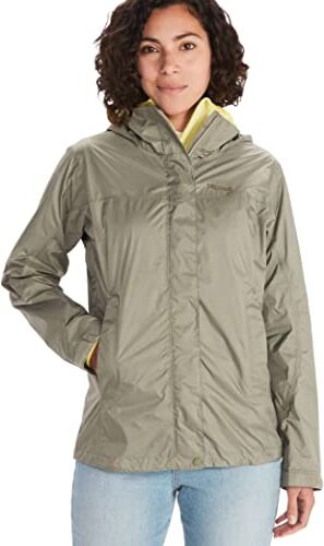 Marmot Donna Wm'S Precip Eco Jacket, Giacca Antipioggia Rigida, Impermeabile Ultraleggera, Antivento, Impermeabile, Traspirante, Beige (Vetiver), XXL