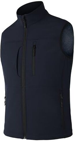 Zzkouine Uomo Tasche da Viaggio Gilet Sportivo Gilet da Pesca Gilet Multitasche Fotografia All'Aperto Gilet ad Asciugatura Rapida Gilet Senza Maniche Con Collo In Piedi-navy blue-M