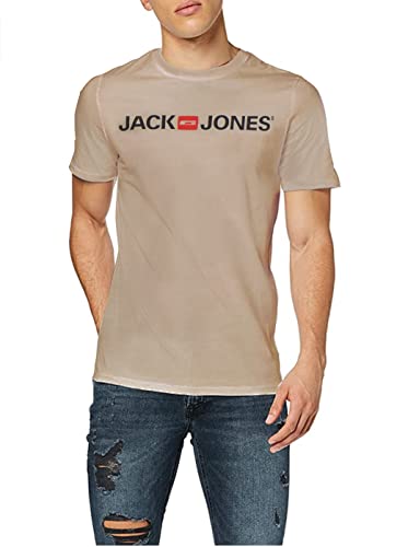 Jack & Jones Classica T-Shirt da Uomo, Beige (Crockery)., XXXL