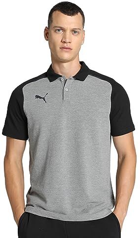 Puma Teamcup-Polo Casual, Uomo, Grigio Erica, XXL